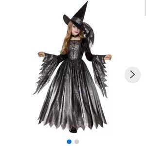 Sparkling Silver and Black Witch Costume for Kids